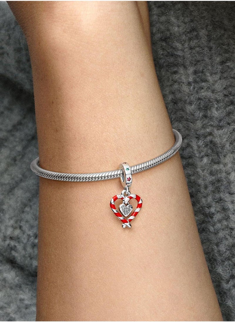 PANDORA Double Candy Cane Heart Christmas Dangle Charm - Image 4
