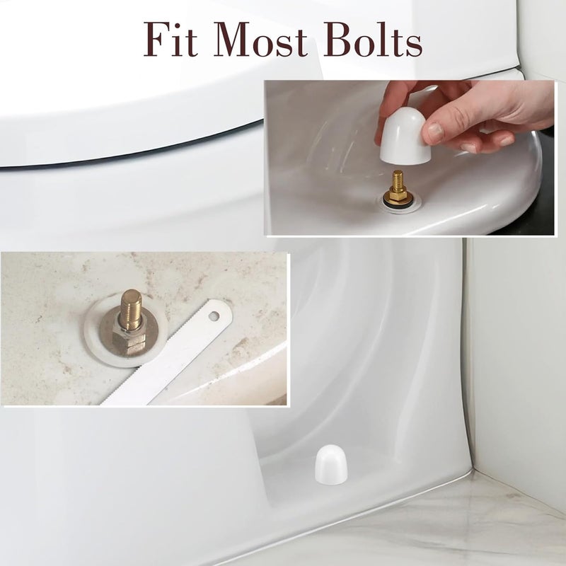 Qulkws 4Pcs Toilet Bolt caps, Universal Toilet Bolt Covers, Toilet Screw Covers for Bottom of Toilets, White - Image 3