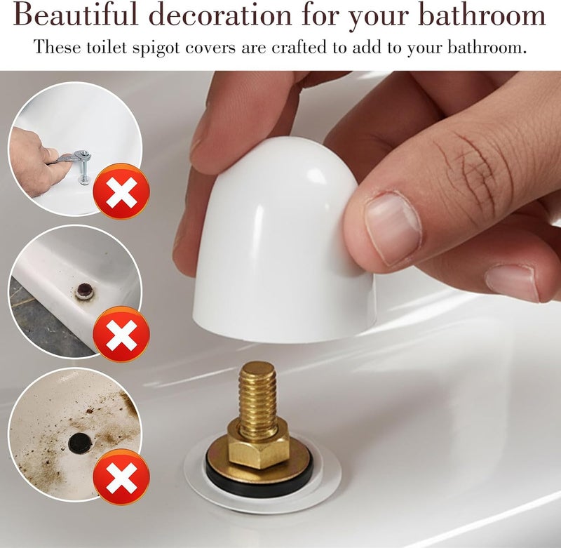 Qulkws 4Pcs Toilet Bolt caps, Universal Toilet Bolt Covers, Toilet Screw Covers for Bottom of Toilets, White - Image 4