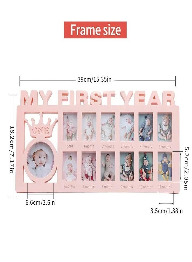 CCONYA Creative Baby Commemorate First 12 Months Picture Frame Kids Growing Memory Gift DIY Newborns First Year Souvenirs Photo Frame (pink) - Image 3