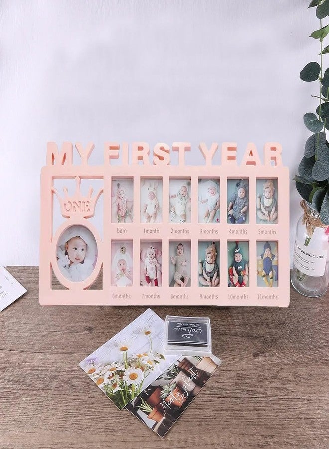 CCONYA Creative Baby Commemorate First 12 Months Picture Frame Kids Growing Memory Gift DIY Newborns First Year Souvenirs Photo Frame (pink) - Image 2