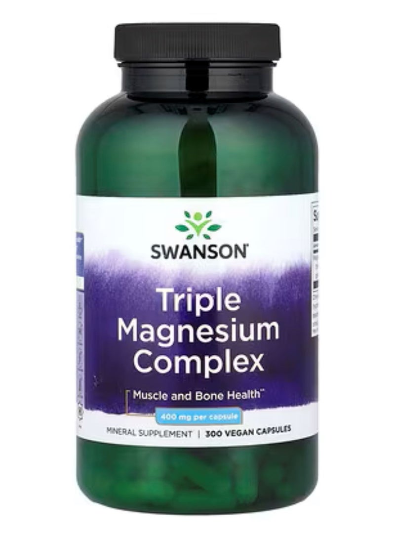 سوانسون، مركب المغنيسيوم الثلاثي، 400 ملغ، 300 كبسولة نباتية - Image 1