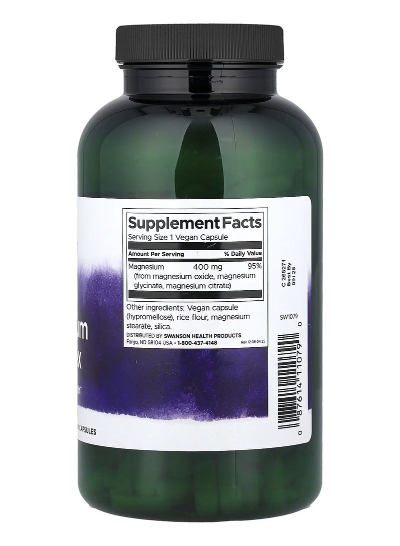 سوانسون، مركب المغنيسيوم الثلاثي، 400 ملغ، 300 كبسولة نباتية - Image 2