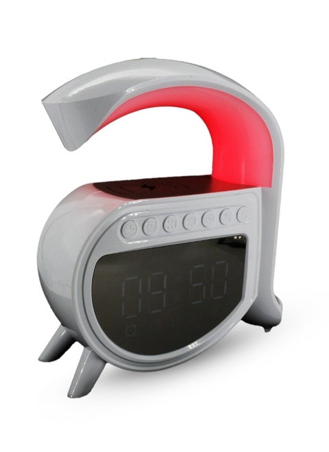 4-in-1 10W wireless charger, Bluetooth speaker, multi-color night light, and alarm clock
