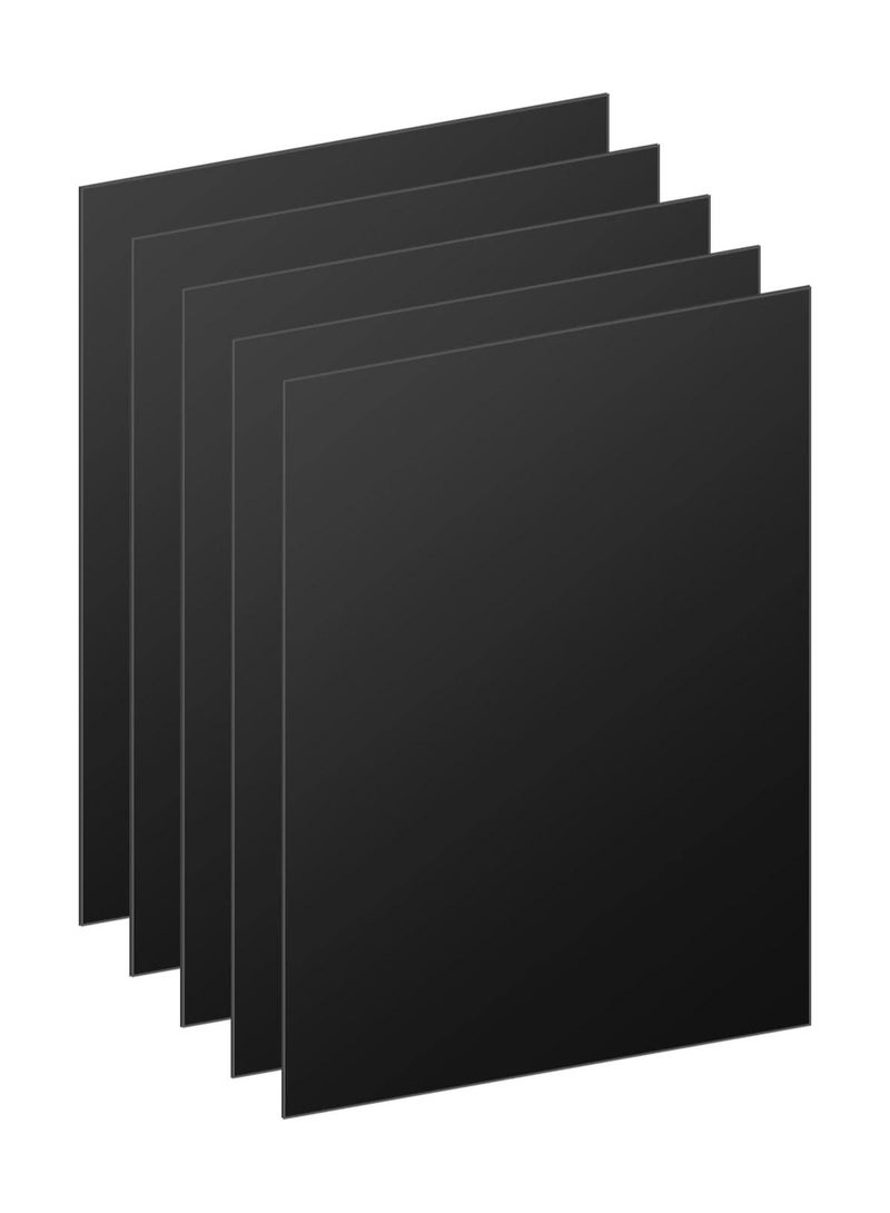 TPGP 5pcs Black Acrylic Sheet 1.7mm Thick Plastic Sheets, Acrylic Plastic Panel Boards for Picture Frame, DIY Projects, Painting, and Display (25 x 20cm)  - Image 1