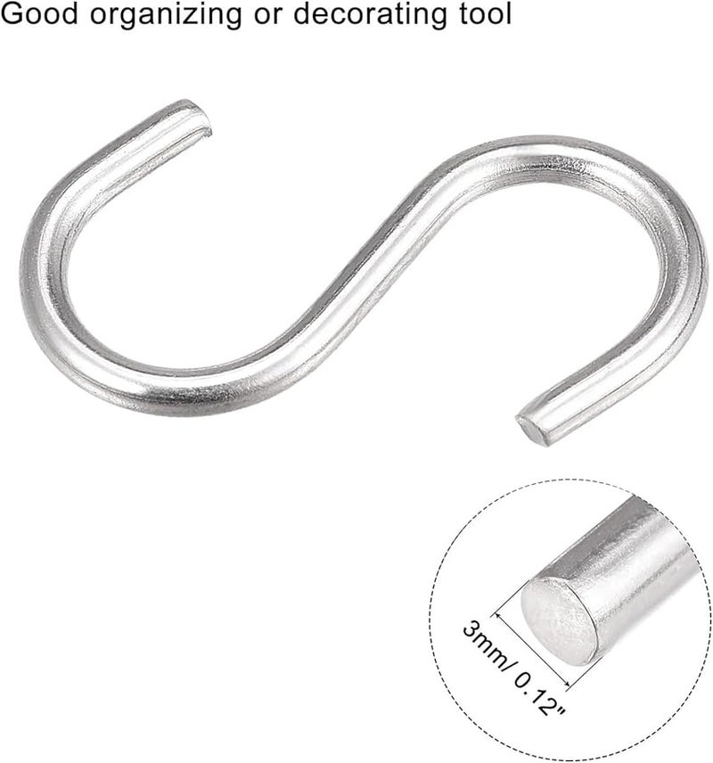 S Shaped Hooks 4pcs 66mm Storage Rack Organizer for Kitchen Garden Hanging - Image 5