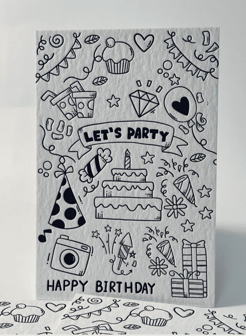 BenQuand Premium Embossed Birthday Card, 4'' x 6'', 450gsm Cotton Paper Unique Designs Happy Birthday Card With Envelope and Seal, Anniversary Card Gift for Boyfriend,Mum,Daddy - Image 1