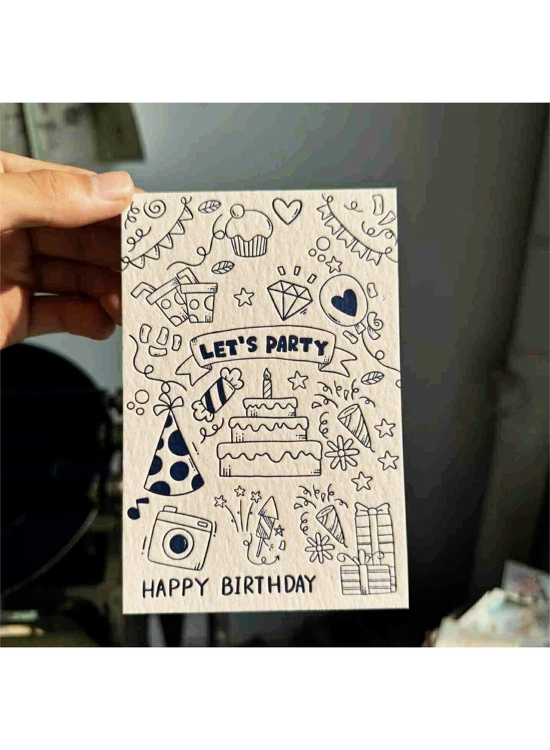 BenQuand Premium Embossed Birthday Card, 4'' x 6'', 450gsm Cotton Paper Unique Designs Happy Birthday Card With Envelope and Seal, Anniversary Card Gift for Boyfriend,Mum,Daddy - Image 2