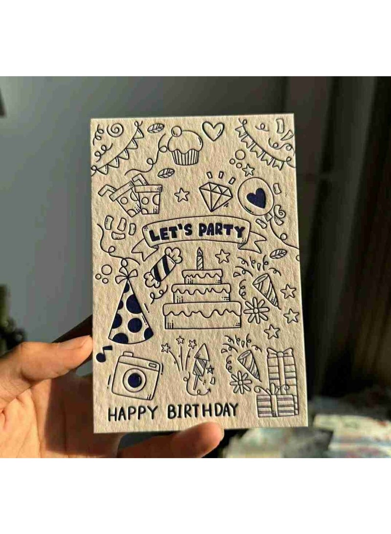 BenQuand Premium Embossed Birthday Card, 4'' x 6'', 450gsm Cotton Paper Unique Designs Happy Birthday Card With Envelope and Seal, Anniversary Card Gift for Boyfriend,Mum,Daddy - Image 3