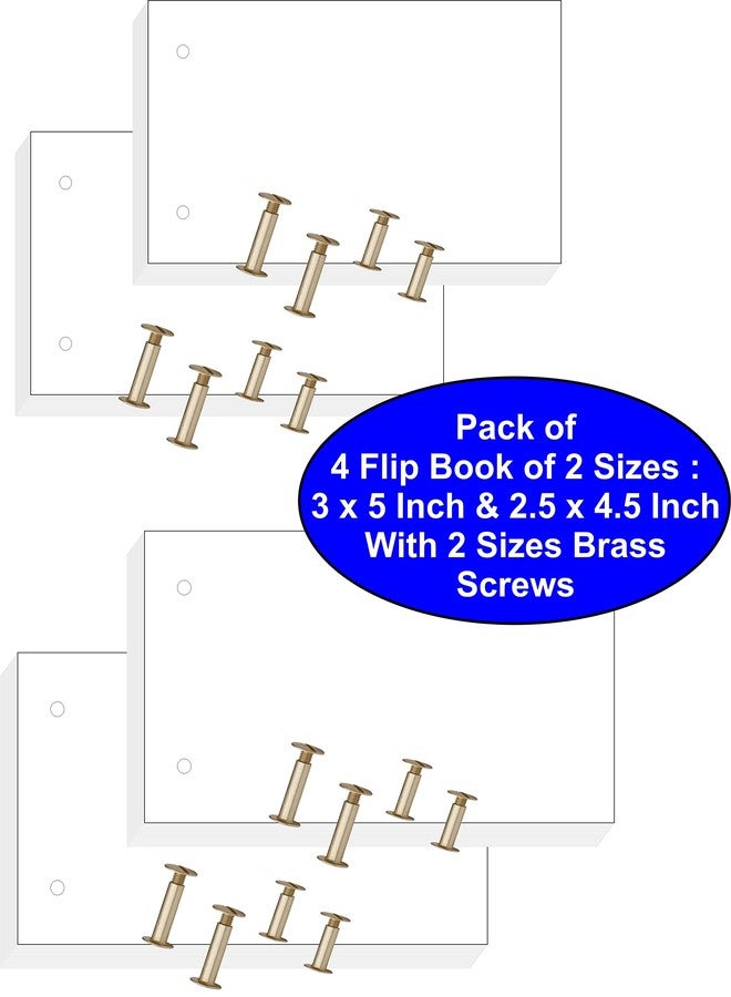 IMPRINT Flip Book Set of 2 Sizes of 2 Flip Book each ie. 2.5 x 4.5 Inch & 3 x 5 Inch With 2 Sizes of Binding Screws with Each Book - Image 4