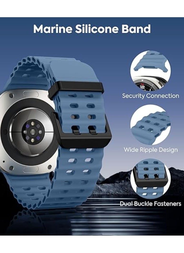 Generic - Rugged Band Compatible with Samsung Galaxy Watch 7 Ultra Band 47mm, Soft Silicone Sport Waterproof Strap Marine Bands for Galaxy Watch Ultra 2024 for Men & Women - Image 1