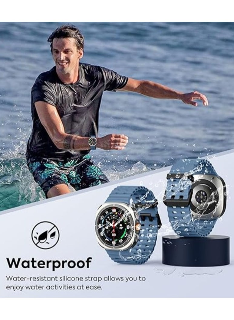 Generic - Rugged Band Compatible with Samsung Galaxy Watch 7 Ultra Band 47mm, Soft Silicone Sport Waterproof Strap Marine Bands for Galaxy Watch Ultra 2024 for Men & Women - Image 1