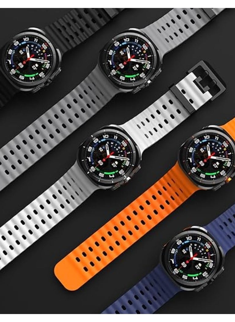 Generic - Rugged Band Compatible with Samsung Galaxy Watch 7 Ultra Band 47mm, Soft Silicone Sport Waterproof Strap Marine Bands for Galaxy Watch Ultra 2024 for Men & Women - Image 1