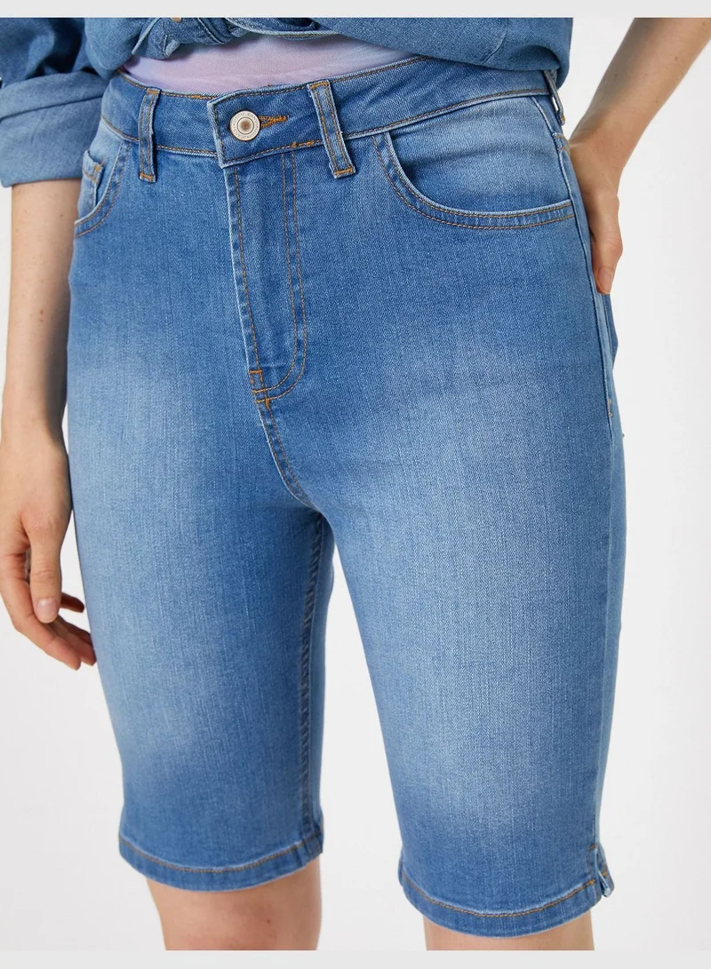 KOTON Medium Rise Jean Short