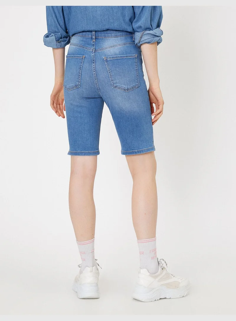 KOTON Medium Rise Jean Short