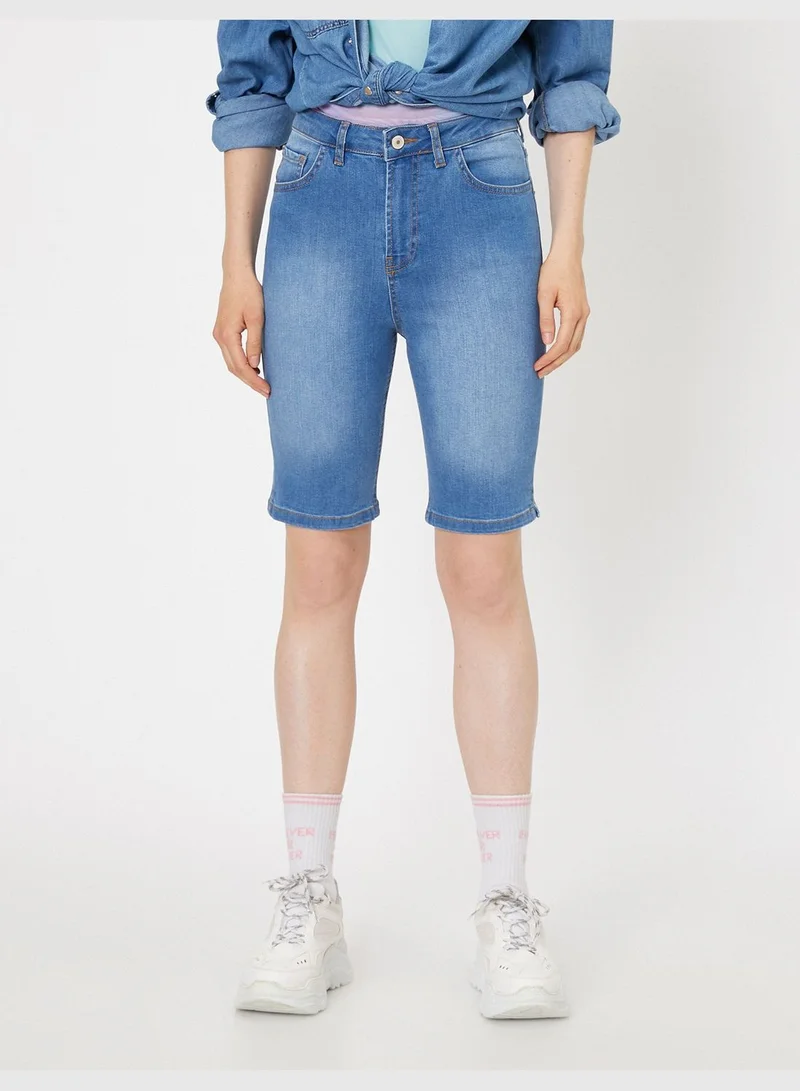 KOTON Medium Rise Jean Short