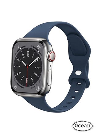 Soft Silicone Slim Thin Narrow Replacement Strap Compatible For Apple Watch SE Series 8/7/6/5/4/3/2/1 (Alaskan Blue, 38mm/40mm/41mm) - pzsku/ZE3608CFFDE459259AB95Z/45/_/1694141555/2ead71e0-96a9-44a0-9862-78ef01023b9b