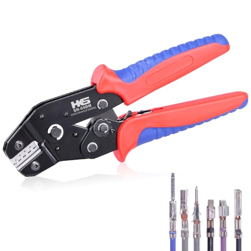 HKS Micro Connector Crimping Tool for Open Barrel Pins 32-22AWG, Ratcheting Crimper for JST-XH2.54/PH2.0/SM2.54/ ZH1.5, Molex KK/PicoBlade, Dupont SN-04BM - Image 1