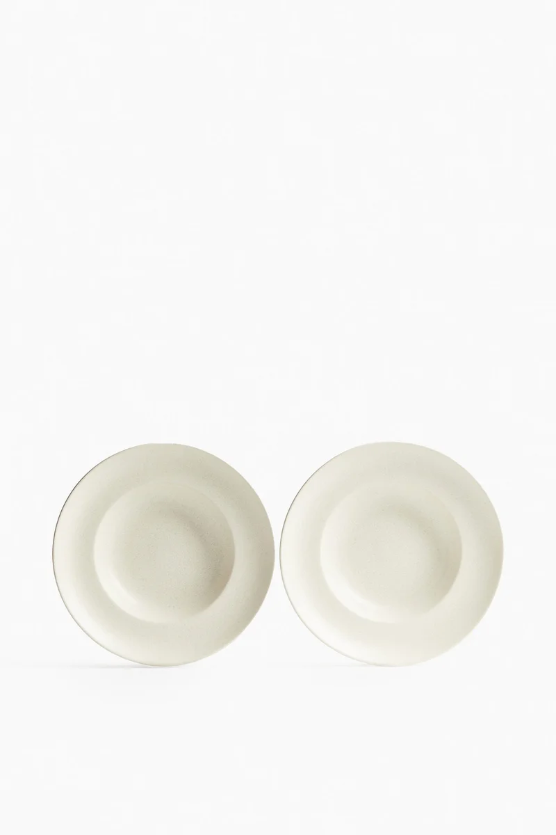 H&M 2-pack reactive-glaze deep plates