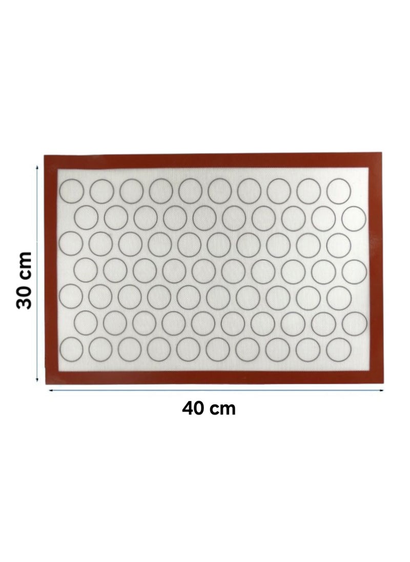 Heat-Resistant Silicone Baking Mat – Non-Stick Pastry Sheet with Measurement Circles for Oven Use – 30×40 cm