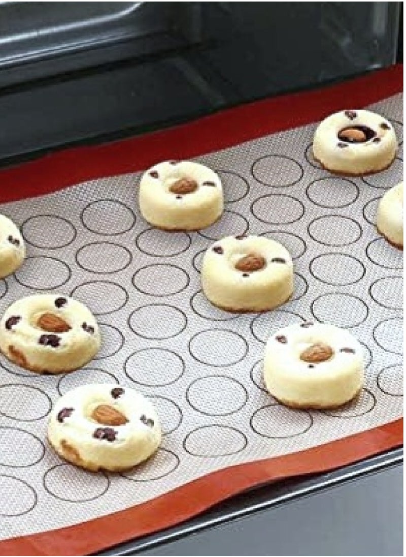 Heat-Resistant Silicone Baking Mat – Non-Stick Pastry Sheet with Measurement Circles for Oven Use – 30×40 cm