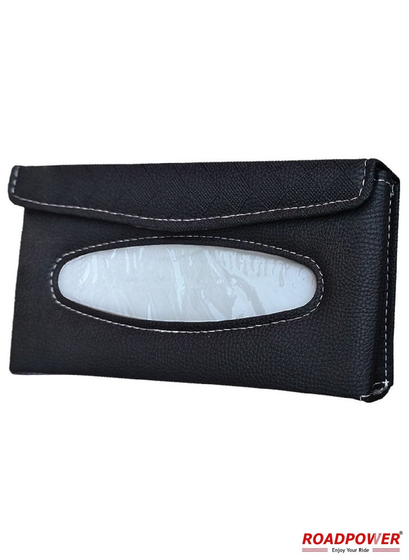 RoadPower Car Tissue Holder Organizer With Car Sun Visor Sunglasses And Card Holder Black  - Image 2