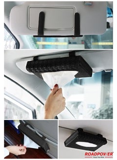RoadPower Car Tissue Holder Organizer With Car Sun Visor Sunglasses And Card Holder Black  - Image 4