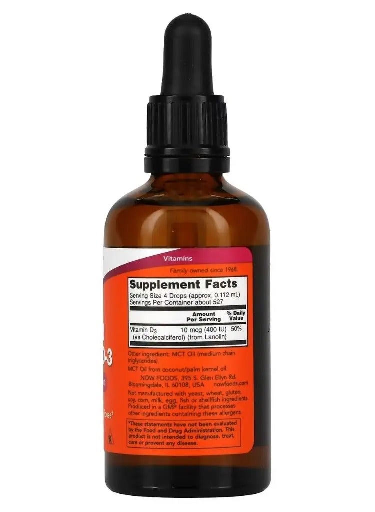 now Liquid Vitamin D-3 Drops 59ml - Image 2