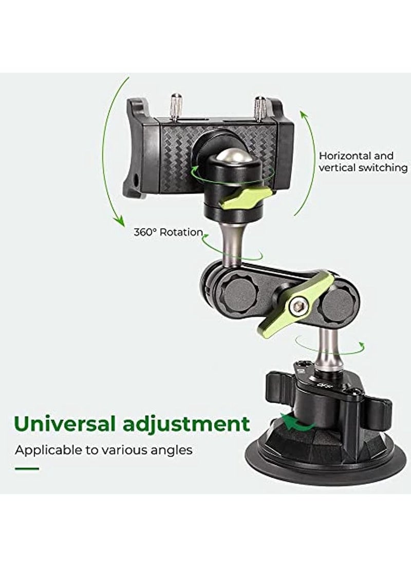 OIMG Universal Ball Head Arm For Phone 2023 New 360° Rotating Car Phone Holder Mount Ballhead Magic Arm Suction Cup Phone Holder For Car Dashboard Windshield (With Remote Control)  - Image 3