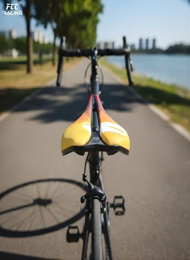 FCCRACING Comfort Plus Bicycle Saddle for MTB & Road Bike | PU Leather Soft Cushion Seat | Shock-Absorbing Universal Bike Saddle - Style-7 - Image 3