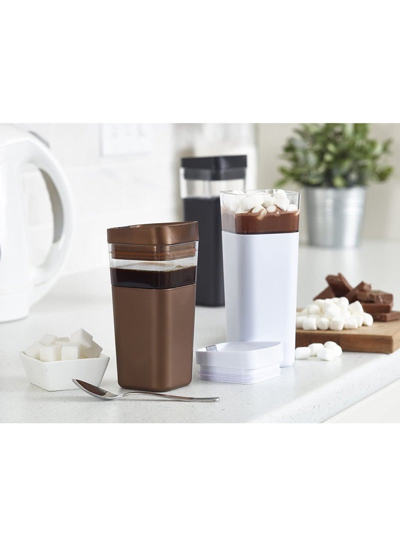 Precidio Kafe in the Box UNIQUE - White | 12 oz/355 ml | Reusable Coffee & Tea Cup | BPA Free | Stylish & Convenient | Dishwasher Safe | Hot/Cold Sleeve | Eco-Friendly - Image 5