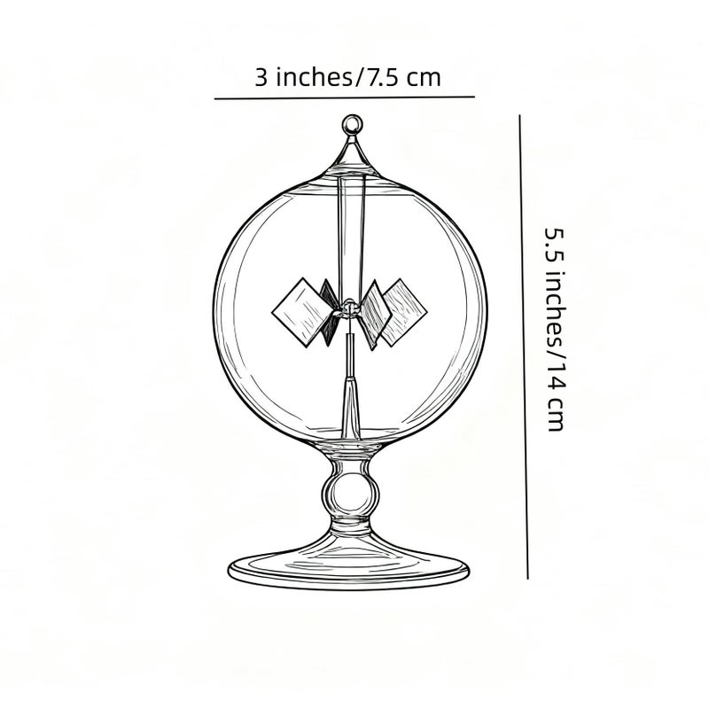 DORAMI Clear Solar Power Crookes Radiometer Sun Light Energy Glass Windmill Spinning Vanes - Image 5