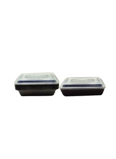 Microwave Container Black Rectangular With Lid 38 Ounces Pack of 12 Pieces.