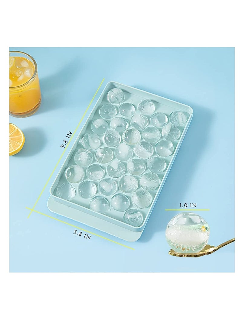 Excefore Round Ice Cube Tray,Ice Ball Maker Mold for Freezer,Easy to release Mini Circle Ice Cube Tray Making 1 in X 66PCS Sphere Ice Chilling Tea & Coffee (2 Sets, Blue)  - Image 5