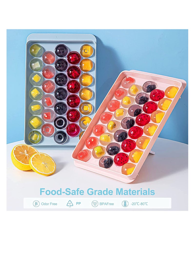 Excefore Round Ice Cube Tray,Ice Ball Maker Mold for Freezer,Easy to release Mini Circle Ice Cube Tray Making 1 in X 66PCS Sphere Ice Chilling Tea & Coffee (2 Sets, Blue)  - Image 4