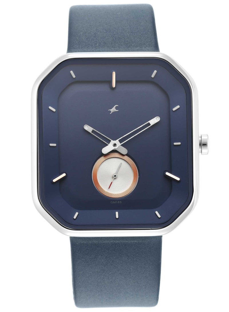 fastrack Fastrack After Dark Blue Dial Leather Strap Watch for Guys - Image 1