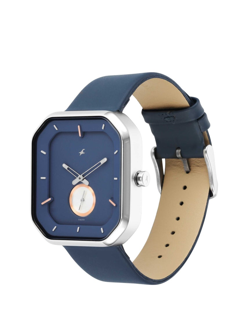fastrack Fastrack After Dark Blue Dial Leather Strap Watch for Guys - Image 3