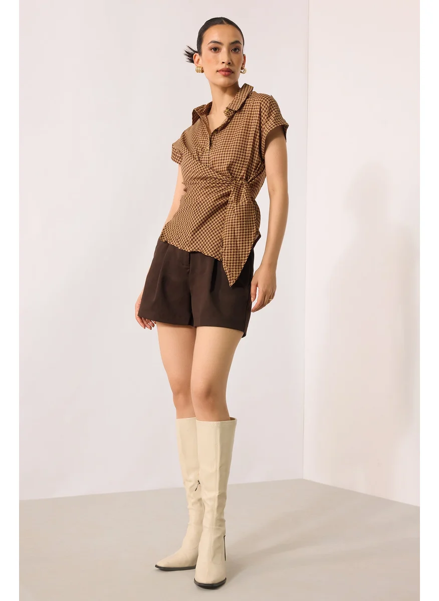 فيرجيو Virgio Women Rescued Poly Fabric Mini Length Solid Shorts