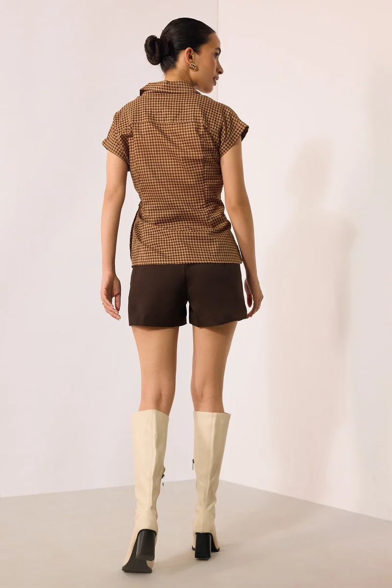 Virgio  Virgio Women Rescued Poly Fabric Mini Length Solid Shorts for Women | Best Price UAE