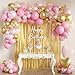 MEBAY 157PCS Pink and Gold Balloons Garland Arch Kit with Gold Fringe Curtain for Woman Girl Princess Engagement Bridal Shower Wedding Baby Shower Birthday Party Decorations - Image 2