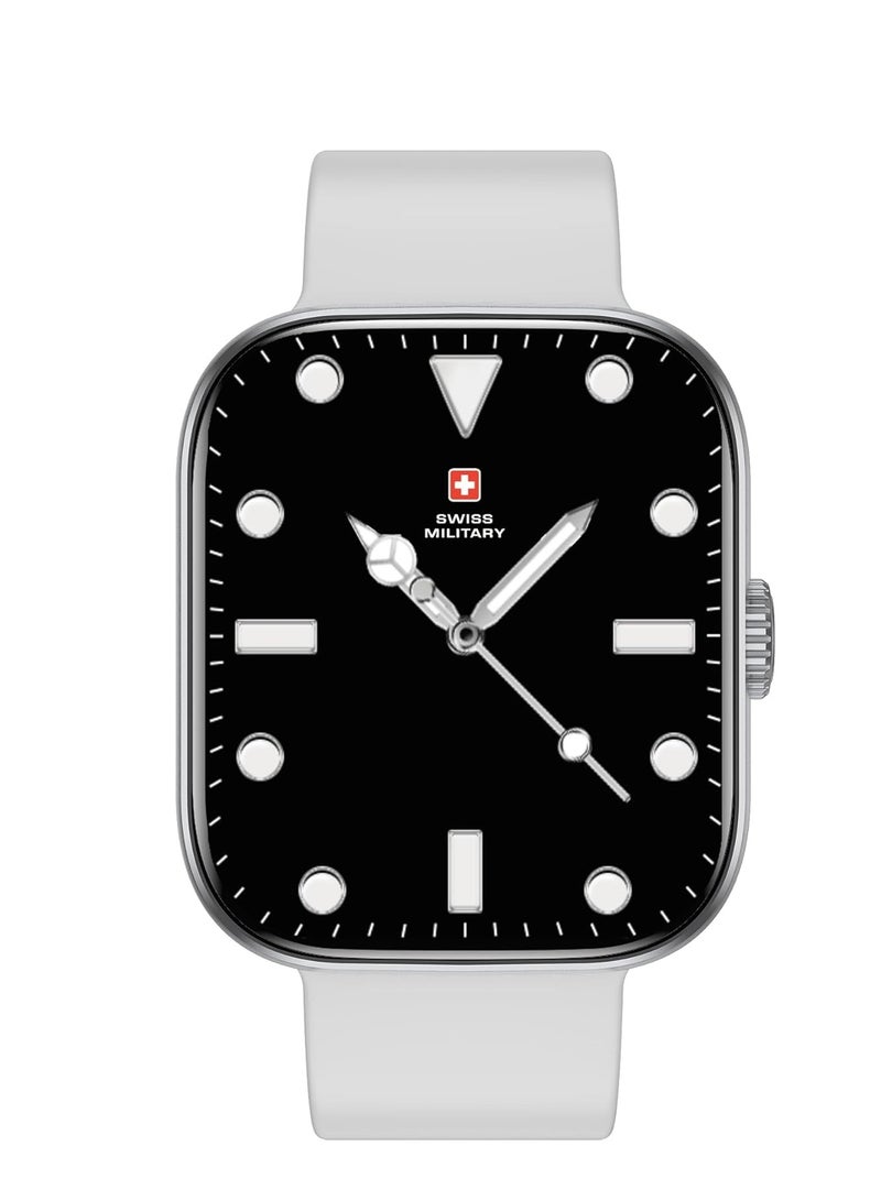 Swiss Military ALPS4 Smartwatch 1.75" AMOLED, Bluetooth Calling, Multi Language, Fitness Tracking, Wireless Charging, 7 Days Battery, IP67, iOS/Android Compatible, Silver Frame & Grey Silicon Strap - Image 1