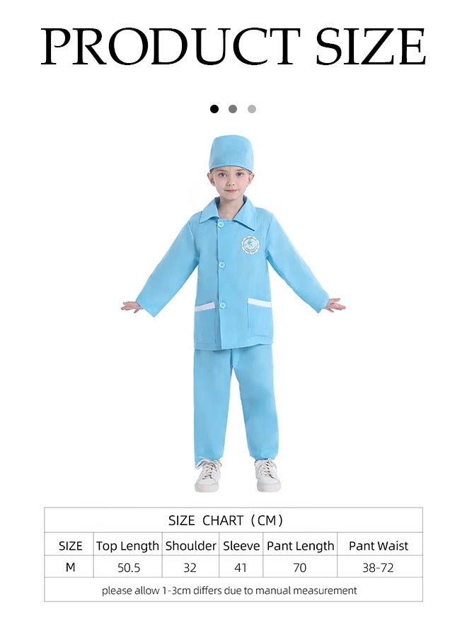 DUNISO Kids dental costume, suitable for boys and girls to wear doctor prop suits, role-playing sets, equipped with hats, pants, and six piece toy sets, suitable for heights of 115 to 125 centimeters - Image 2