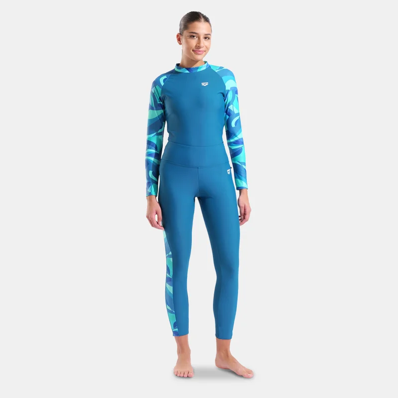 Arena Multi-Colour Women's Printed Long Swimming Leggings for Women | Best Price UAE