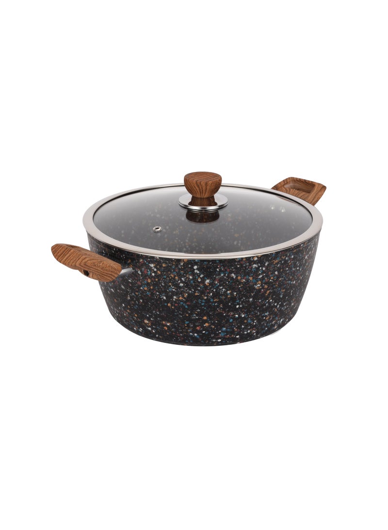 Royalford 28 cm Multistone Casserole- RF12018/ Non-Stick Forged Aluminium Cookware with Granite Coating, Compatible with Induction, Hot Plate, Halogen, Ceramic, Gas Cooktops with Glass Lid Multicolor - Image 4