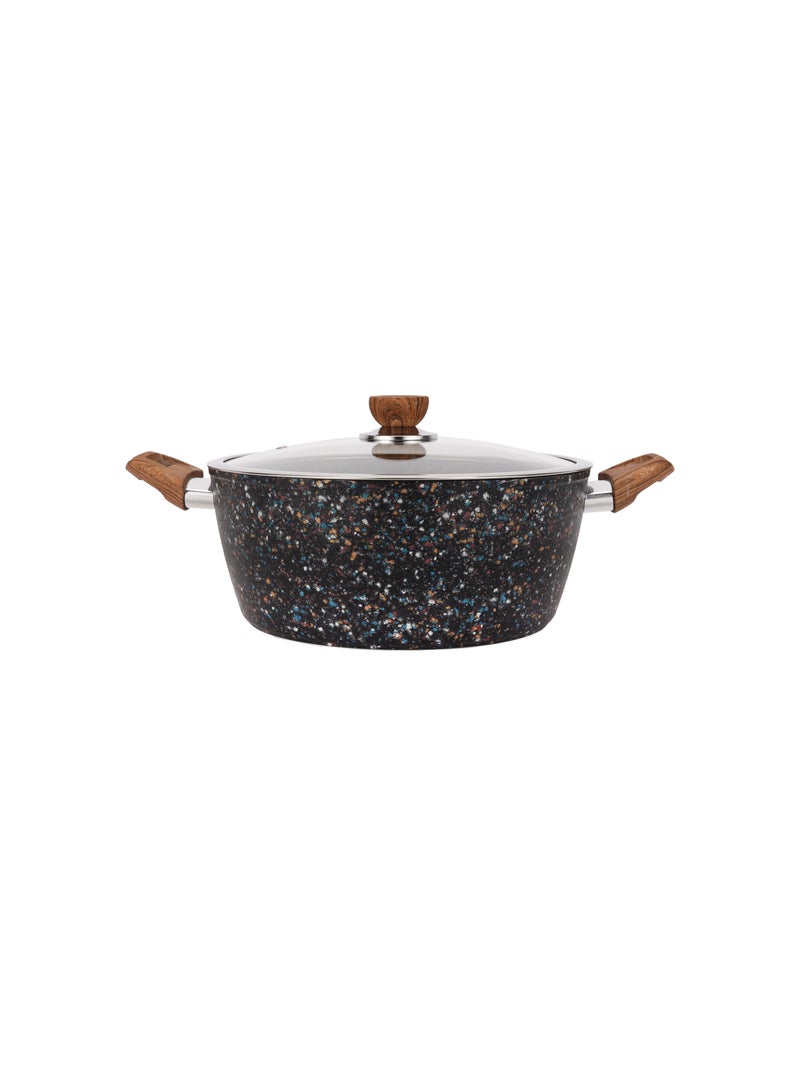 Royalford 28 cm Multistone Casserole- RF12018/ Non-Stick Forged Aluminium Cookware with Granite Coating, Compatible with Induction, Hot Plate, Halogen, Ceramic, Gas Cooktops with Glass Lid Multicolor - Image 5