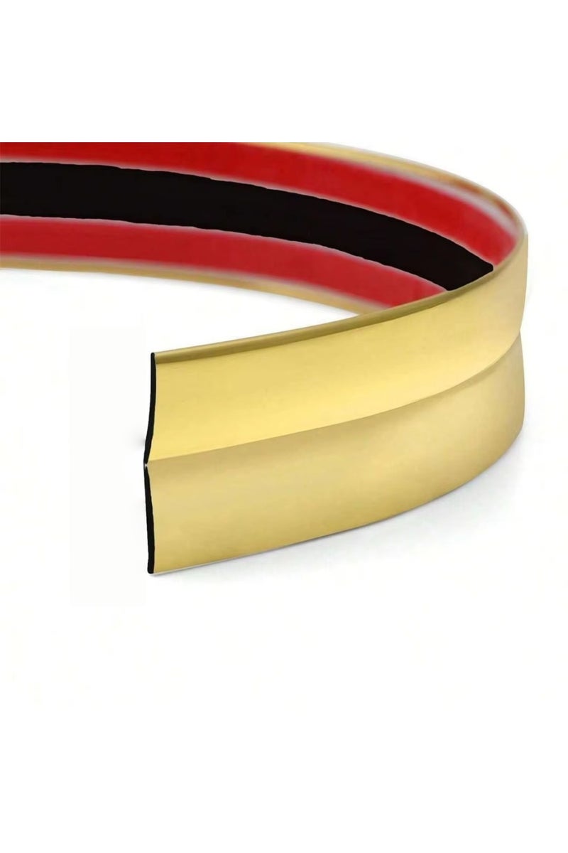 إيروريكس شريط لاصق ذهبي اللون، قطعة واحدة، 2 سم × 3 م، شريط حائط من مادة PVC لحواف البلاط وتشطيب الزوايا