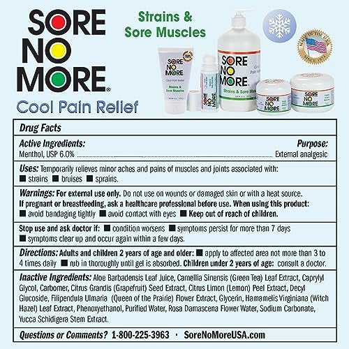 Sore No More Cool Relieving Gel for Aches & Pains in Muscles & Joints associated with Strains, Bruises & Sprains | Absorbs Quickly with a Refreshing Lemon Aroma | 4 oz Jar - Image 5
