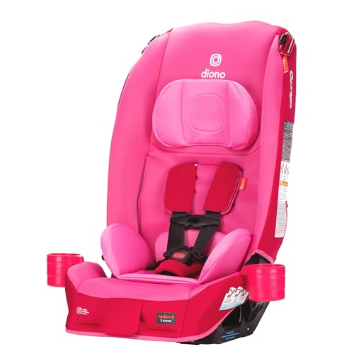 Diono Radian 3R, All-in-One Convertible Car Seat, Rear and Forward Facing, 10 Years 1 Car Seat, Slim Fit 3 Across, Pink Cotton Candy - Image 1