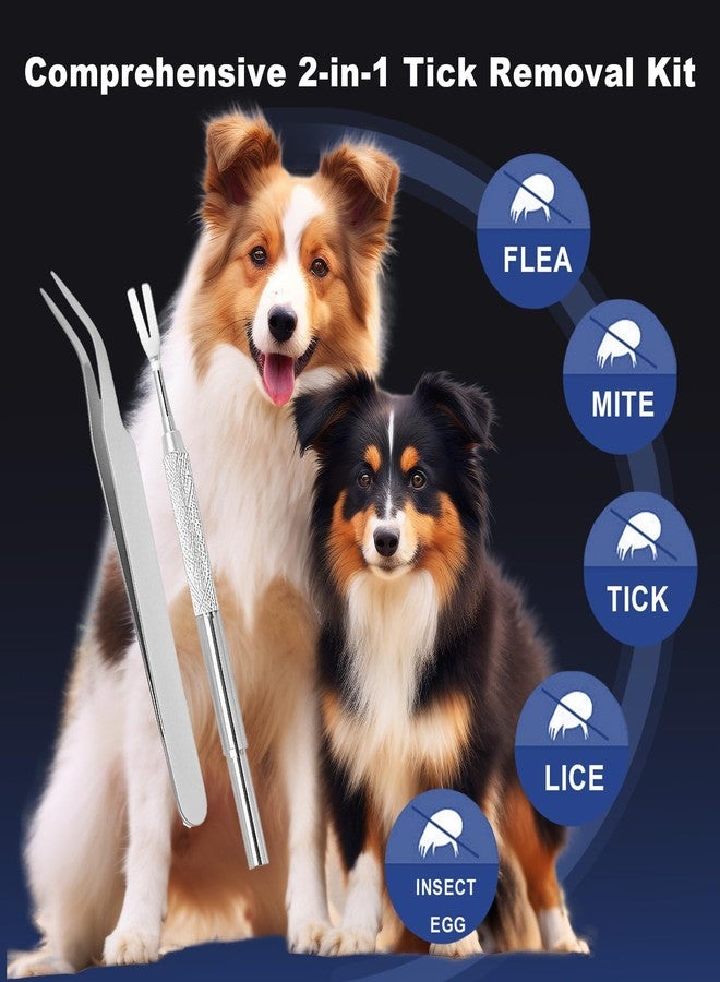 SQUISHCO 2Pcs Ticks and Fleas Remover for Dogs, Stainless Steel Tick Removal Tool Set with Storage Box, Safe and Effective Pet Grooming Tools for Cats and Dogs - Image 3