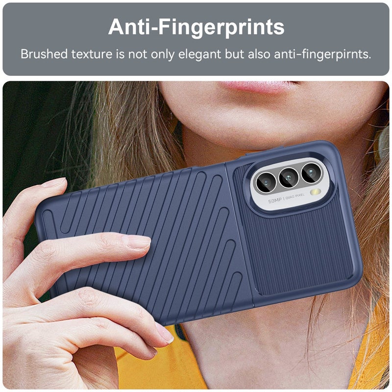 BURAQ Case Cover For Motorola Moto G82 Thunderbolt Shockproof TPU Protective Soft Phone Case(Blue) - Image 5